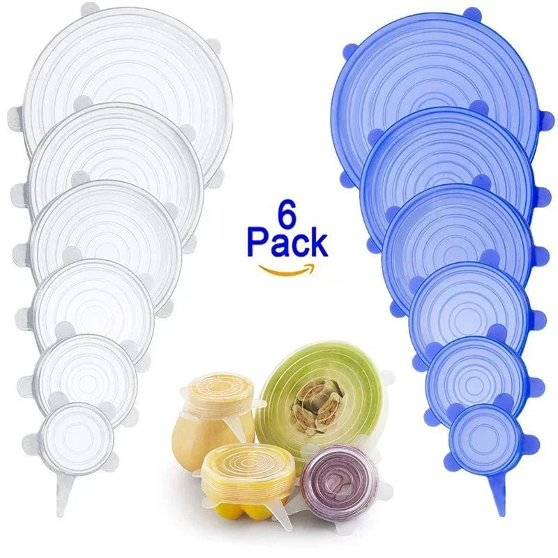 Reusable Silicone Stretch Lids - Eco-Friendly Food Covers for Fresh Storage and Bowl Sealing