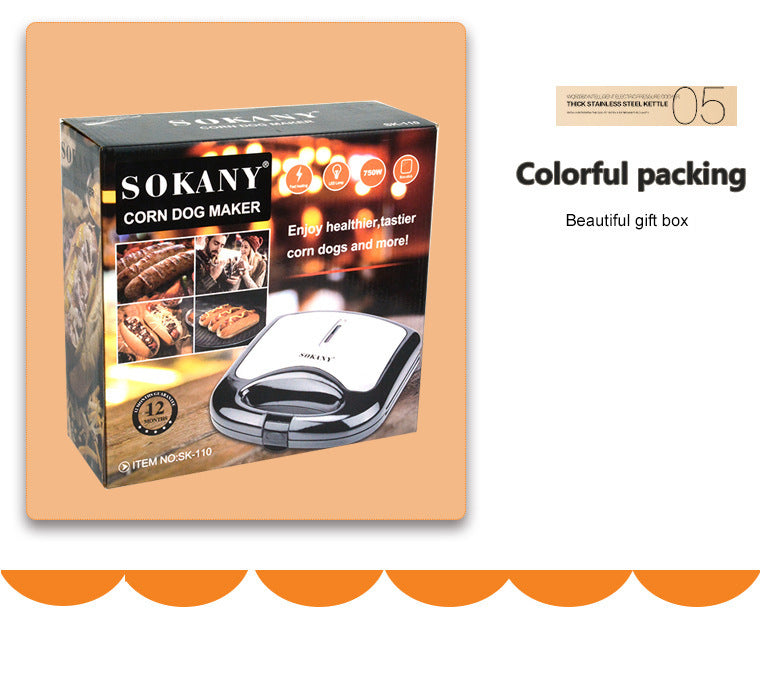 Multifunctional Hot Dog & Sausage Frying Machine – Non-Stick Electric Grill 750W